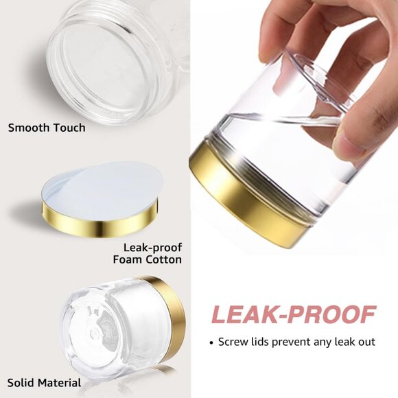 12 Pack 4 oz Plastic Cosmetic Containers With Rose Gold Lids Refillable Clear Em - Picture 3 of 7